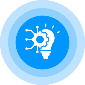 Lightbulb with gear and network design.